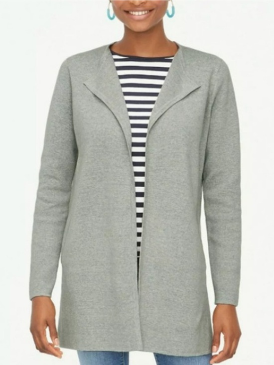 J. Crew Factory Sweaters - J. Crew Vanessa Sweater-Jacket in Heather Grey